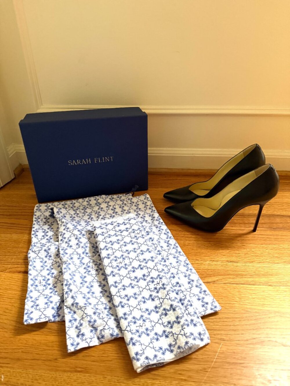 Sarah Flint Perfect Pump 100 Black Leather 4" Heel 40.5 US 9.5 Original Bags Box - Picture 2 of 12